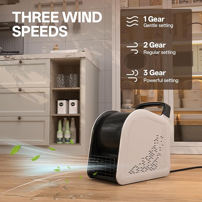 High Velocity Blower Floor Fan, 355 CFM Air Mover Fan for Job Site and Home, Floor Drying Fan for Cooling and Ventilating