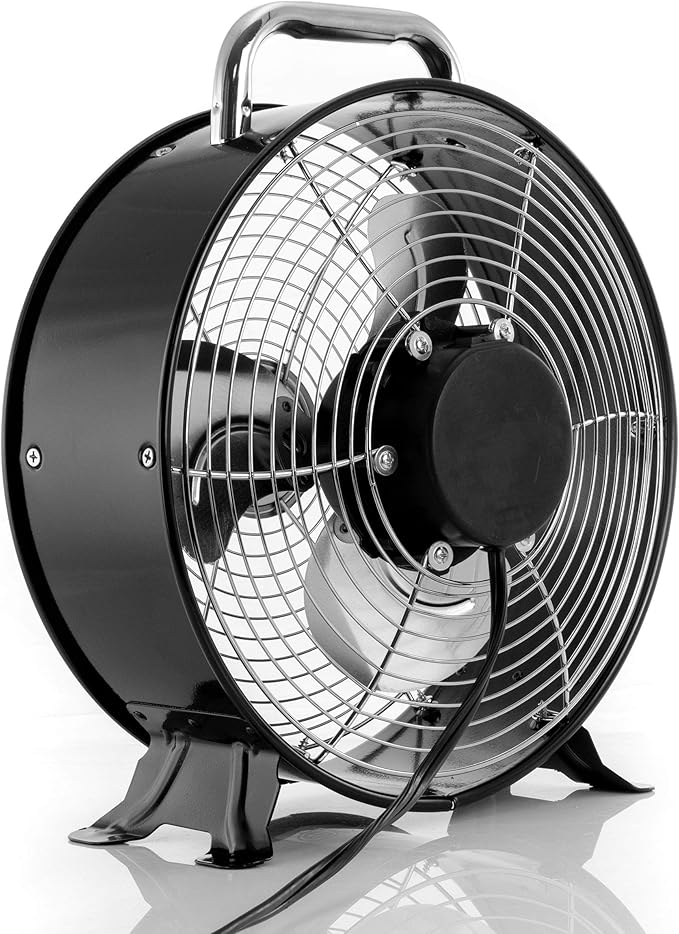 High Velocity Powerful and Quiet Dual Speed Sleek Design Durable Metal Drum Fan, 12'' W, alternate product view 3