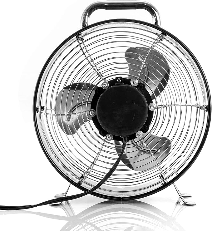 High Velocity Powerful and Quiet Dual Speed Sleek Design Durable Metal Drum Fan, 12'' W, alternate product view 4