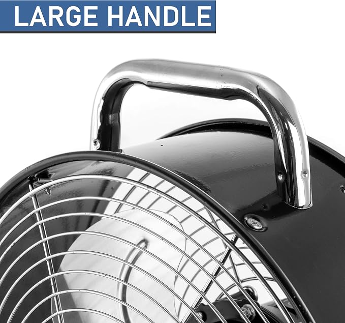 High Velocity Powerful and Quiet Dual Speed Sleek Design Durable Metal Drum Fan, 12'' W, alternate product view 8