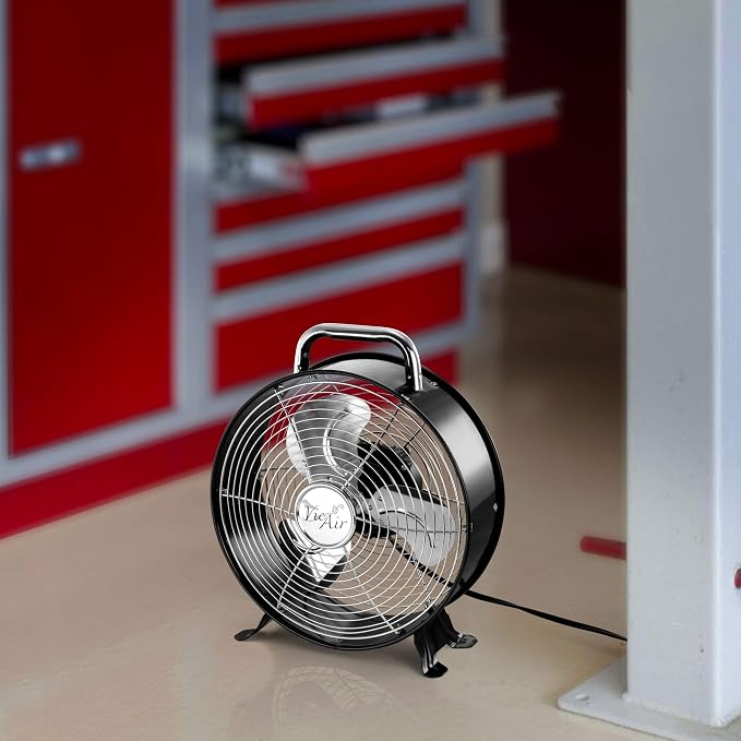 High Velocity Powerful and Quiet Dual Speed Sleek Design Durable Metal Drum Fan, 12'' W, alternate product view 10