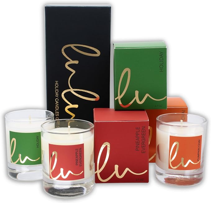 | Holiday, Pineapple Evergreen, Pumpkin Chai | Luxury Scented Soy Jar Candle | Hand Poured in The USA | Highly, alternate