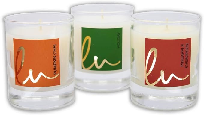 | Holiday, Pineapple Evergreen, Pumpkin Chai | Luxury Scented Soy Jar Candle | Hand Poured in The USA | Highly, alternate