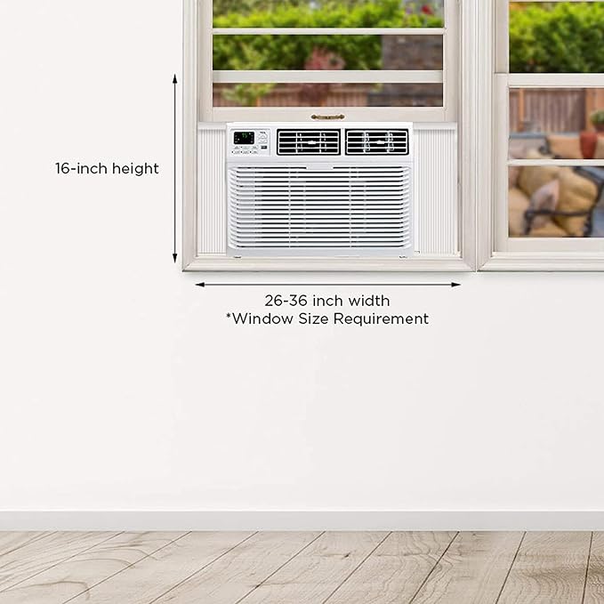 Home 12,000 BTU Window Air Conditioner, Energy Star, Cools Rooms up to 550 Sq. Ft., 3 Fan Speeds, Quiet, Multiple Modes