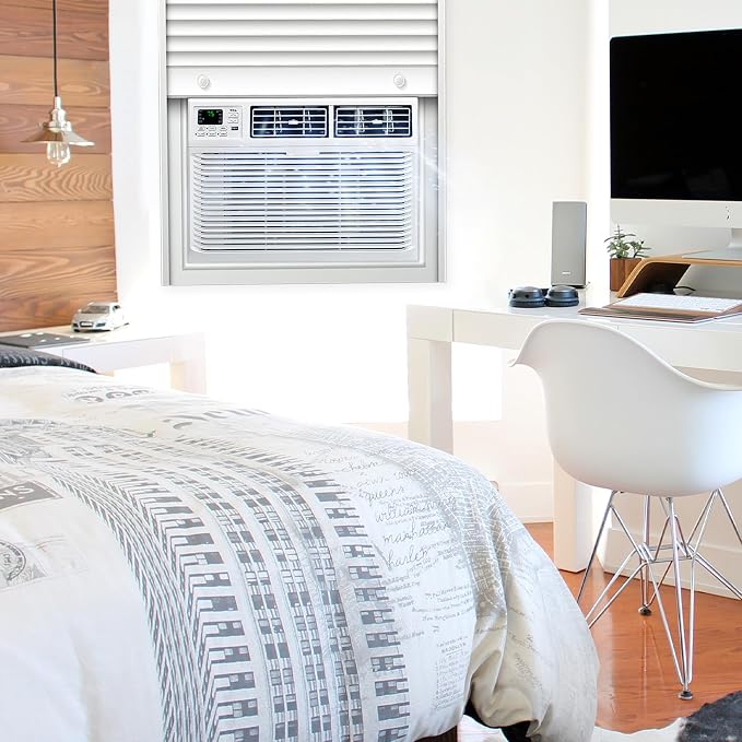 Home 12,000 BTU Window Air Conditioner, Energy Star, Cools Rooms up to 550 Sq. Ft., 3 Fan Speeds, Quiet, Multiple Modes