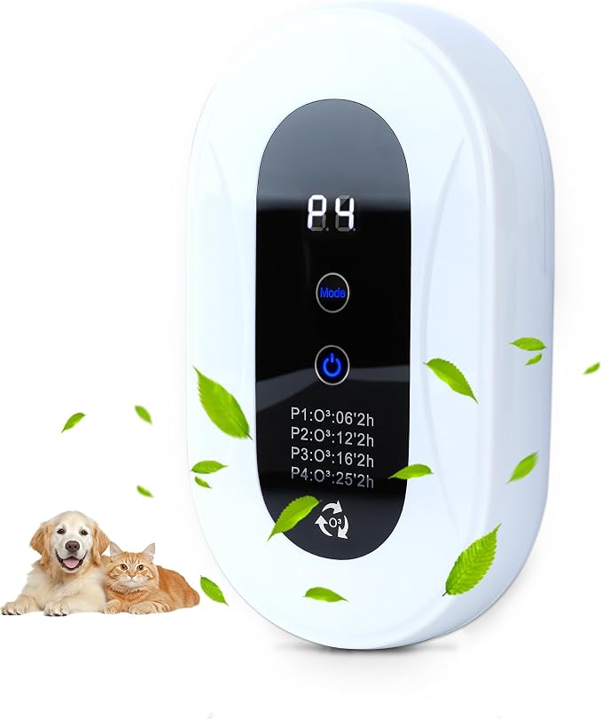 Home Air Purifier for 99% Strong Odor Cat Box Deodorizer for Pets Poof Plug in Ionizers Air Freshener for Bedroom Kitchen