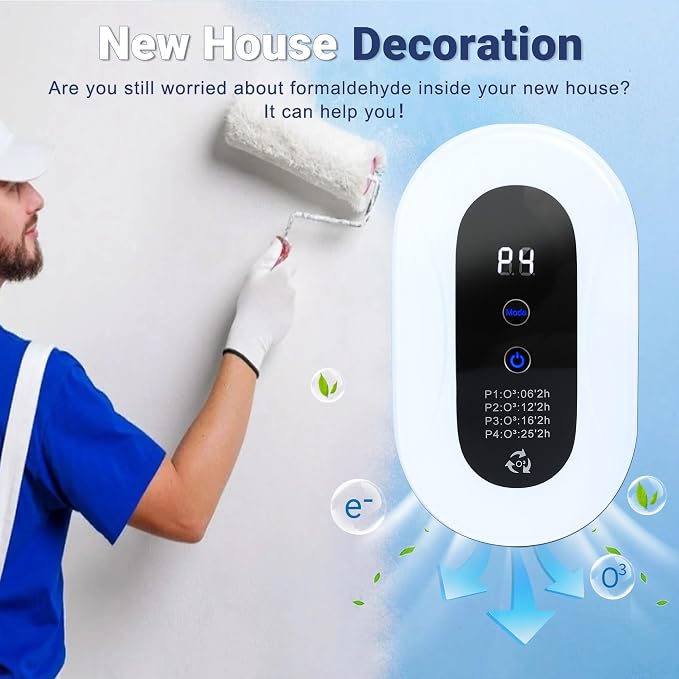 Home Air Purifier for 99% Strong Odor Cat Box Deodorizer for Pets Poof Plug in Ionizers Air Freshener for Bedroom Kitchen