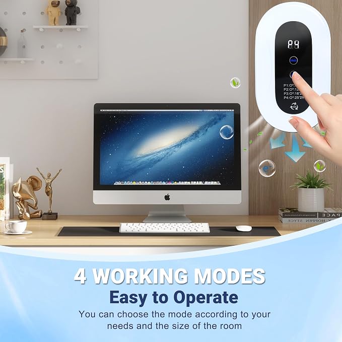Home Air Purifier for 99% Strong Odor Cat Box Deodorizer for Pets Poof Plug in Ionizers Air Freshener for Bedroom Kitchen