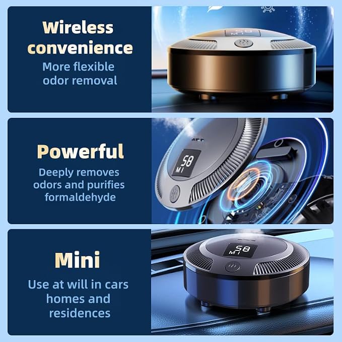 Home Air Purifier with True Ozone Deodorization for Odors, Smoke, Fridge, Bedroom, Bathroom, Shoe Cabinet, Wardrobe, Car, RV