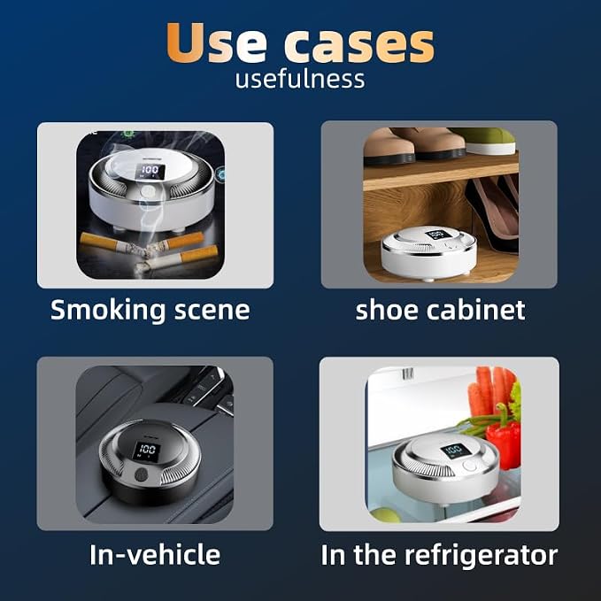 Home Air Purifier with True Ozone Deodorization for Odors, Smoke, Fridge, Bedroom, Bathroom, Shoe Cabinet, Wardrobe, Car, RV