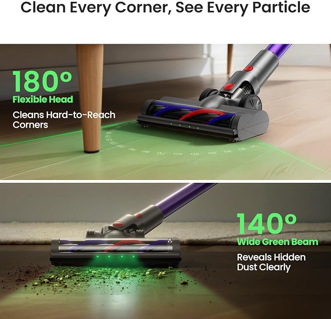 Home Cordless Vacuum Cleaner, 550W 48KPA Stick Vacuum Cleaners for Home, Wireless Vacumm with Self-Standing, alternate
