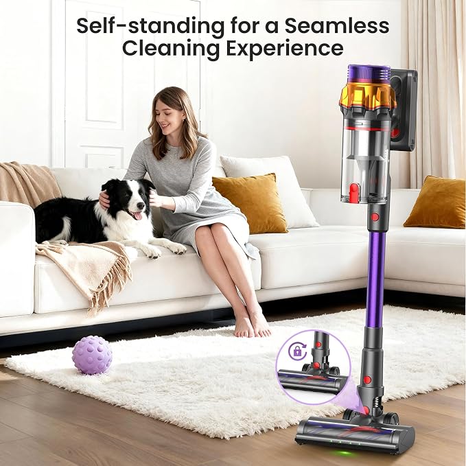 Home Cordless Vacuum Cleaner, 550W 48KPA Stick Vacuum Cleaners for Home, Wireless Vacumm with Self-Standing, alternate