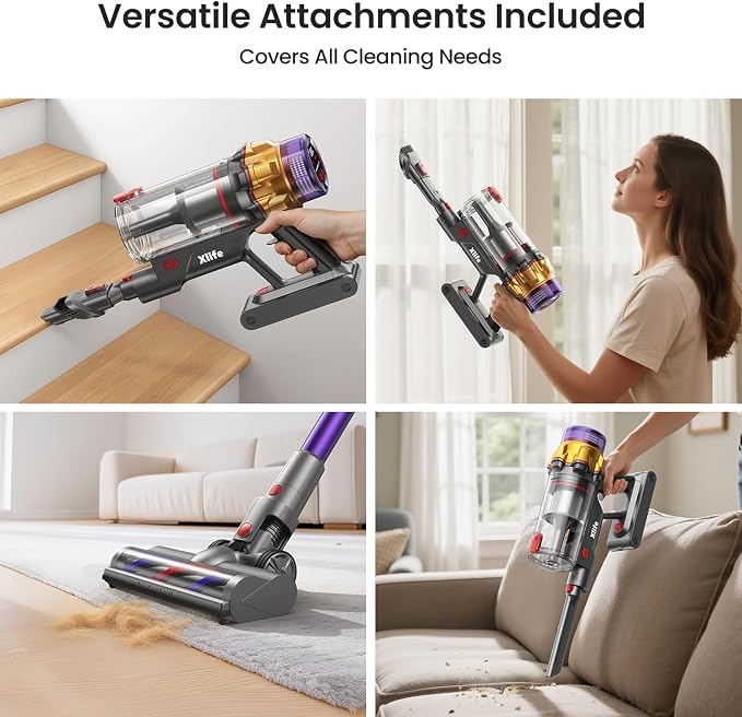 Home Cordless Vacuum Cleaner, 550W 48KPA Stick Vacuum Cleaners for Home, Wireless Vacumm with Self-Standing, alternate