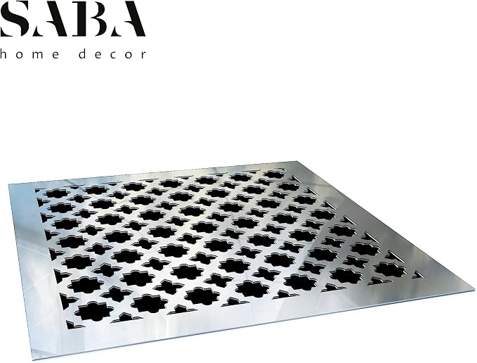 Home Decor Air Vent Cover Grille - Acrylic Fiberglass 14" x 14" Duct Opening (17" x 17" Overall) Mirror Finish, alternate