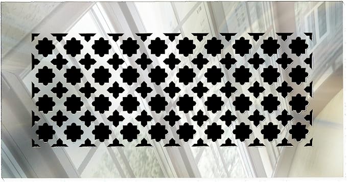 Home Decor Air Vent Cover Grille - Acrylic Fiberglass 14" x 6" Duct Opening (16.5" x 8.5" Overall) Mirror Finish