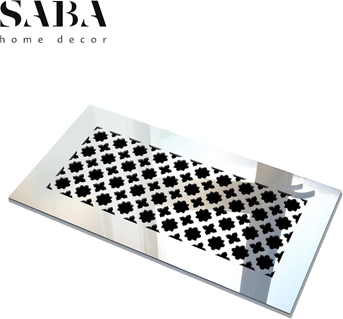 Home Decor Air Vent Cover Grille - Acrylic Fiberglass 14" x 6" Duct Opening (16.5" x 8.5" Overall) Mirror Finish, alternate