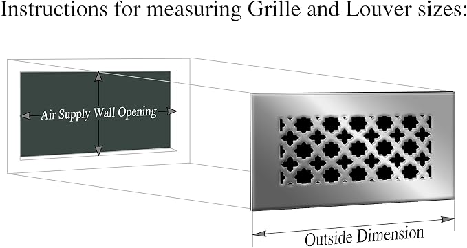 Home Decor Air Vent Cover Grille - Acrylic Fiberglass 14" x 6" Duct Opening (16.5" x 8.5" Overall) Mirror Finish, alternate