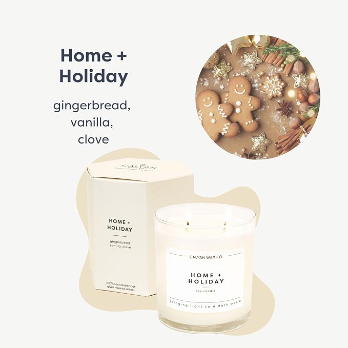 . Home & Holiday 2 Wick Scented Candle - 37 Hour Burn - Luxury made from natural materials Soy Wax Candles, alternate product