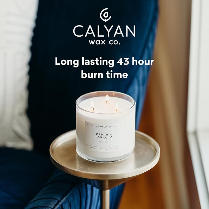 . Home & Holiday 3 Wick Scented Candle - 43 Hour Burn - Luxury 3 Wick Soy Candles, alternate product view 4