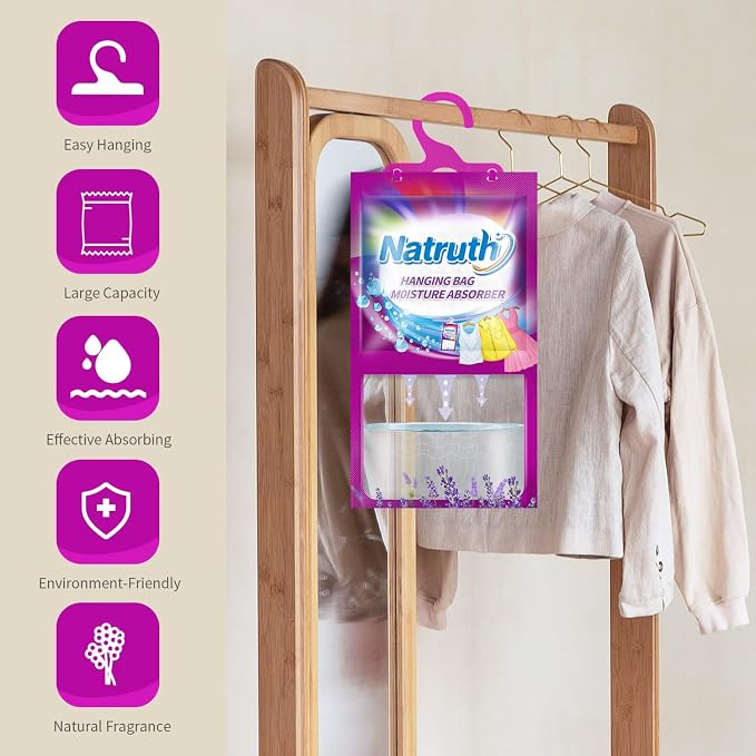 Home Moisture Absorber 7 HangingPackets(9.8oz*7)+ 3 Portable Boxs (10.5oz*3), Dehumidifiers with Lavender, alternate product