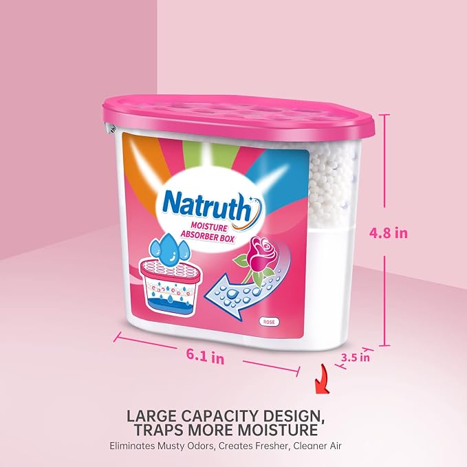 Home Moisture Absorbers Boxes (6 PACKS),12.5 Oz With Rose Scent,Portable Closet Dehumidifier, alternate product view 5
