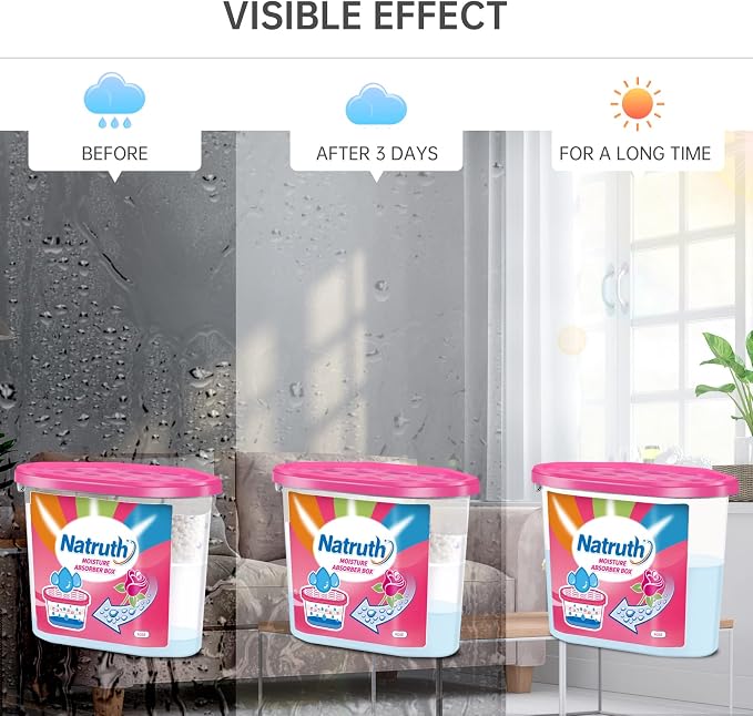 Home Moisture Absorbers Boxes (6 PACKS),12.5 Oz With Rose Scent,Portable Closet Dehumidifier, alternate product view 6