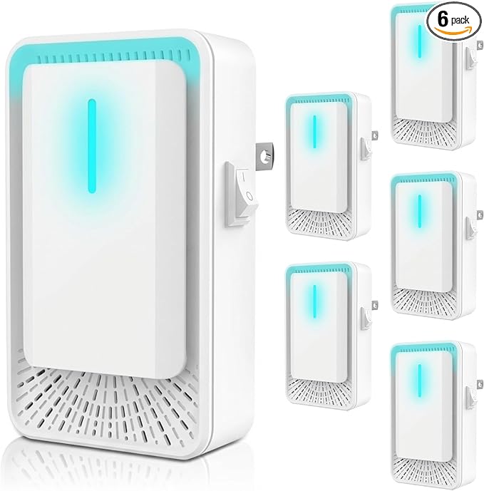 Home Negative Ion Air Purifier 6 Pack, Plug In Air Purifier & Mini Portable Silent Air Freshener for Dust Mites in Bedroom