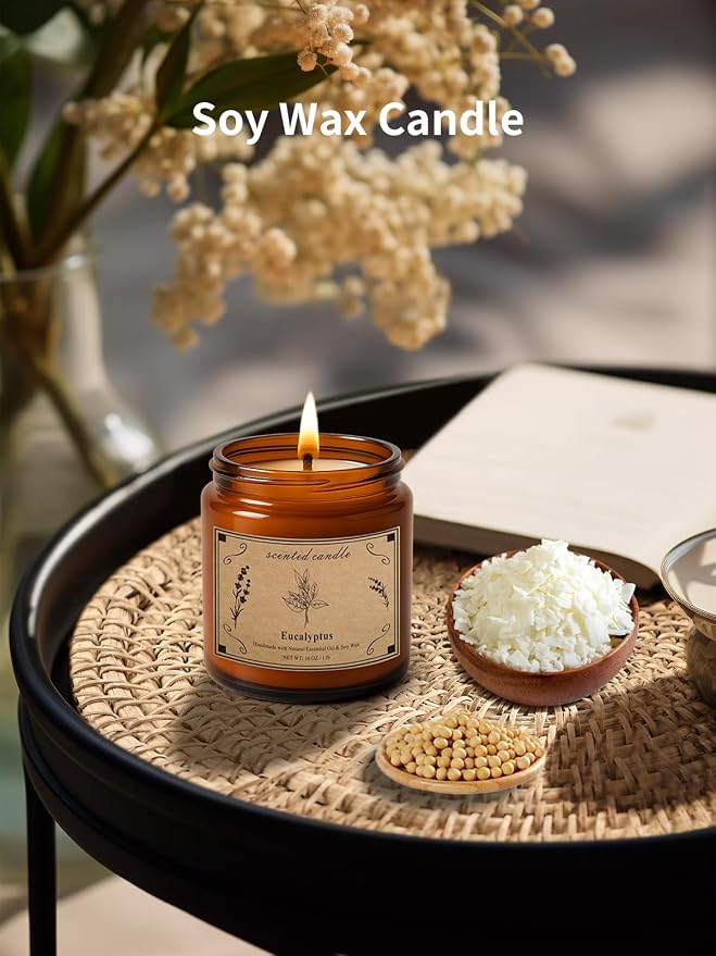 Home Scented Candles, 16oz Large Jar Scented Candle – Eucalyptus Soy Wax Candle with 100 Hour Burn Time, alternate product