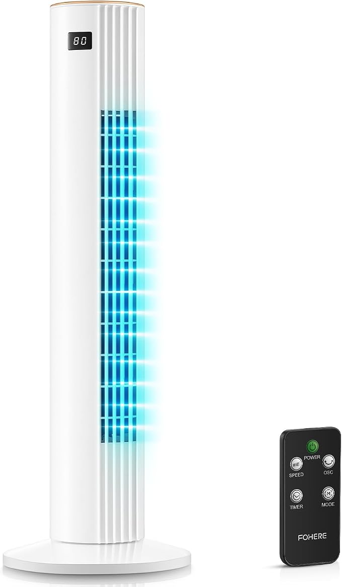 Home Tower Fan for Bedroom, Quiet Oscillating Floor Fans with 70°, Remote Control, 3 Modes, 3 Speeds, 12H Timer, product
