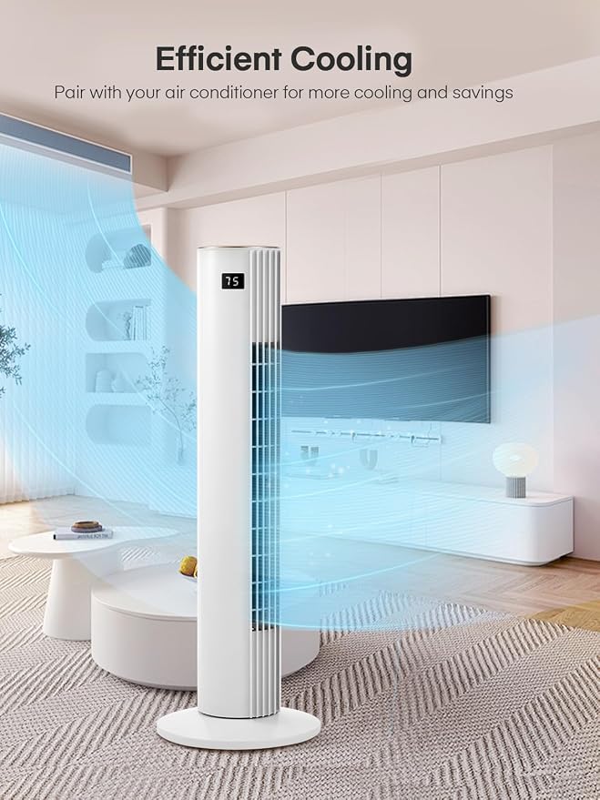 Home Tower Fan for Bedroom, Quiet Oscillating Floor Fans with 70°, Remote Control, 3 Modes, 3 Speeds, 12H Timer, alternate