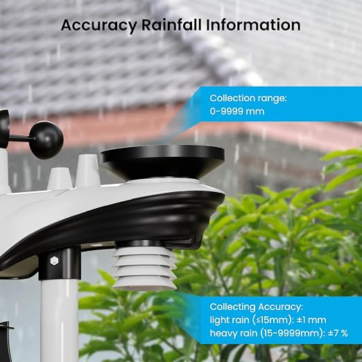 Home Weather Station with Weather Stations Wireless Indoor Outdoor and Rain Gauge Outdoor for Temperture, alternate view 4