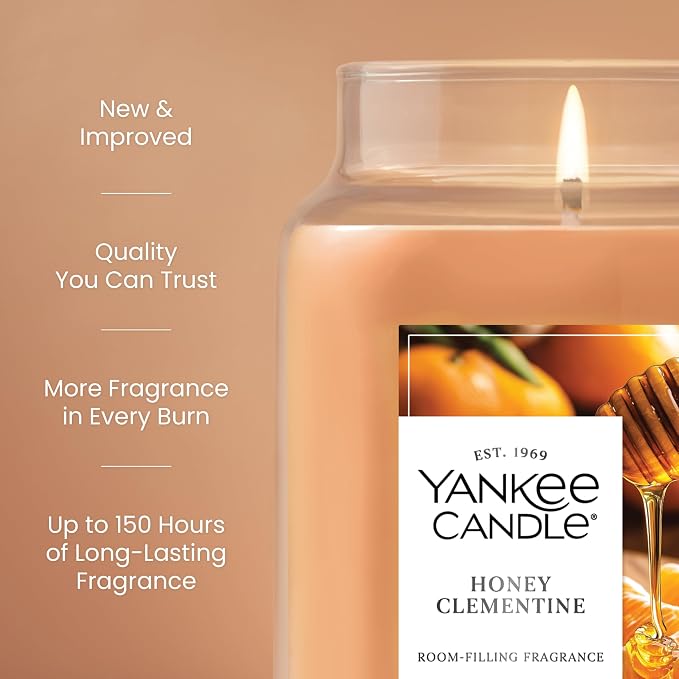 Honey Clementine, Scented Candle, 22oz Large Jar with up to 150 Hour Burn Time, Giftable, alternate product view 3