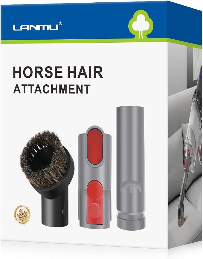 Horse Hair Brush Vacuum Attachments Compatible with V15 V12 V11 V10 V8 V7 V6 Vacuum Cleaner, 1.25" Soft Vacuum Dust