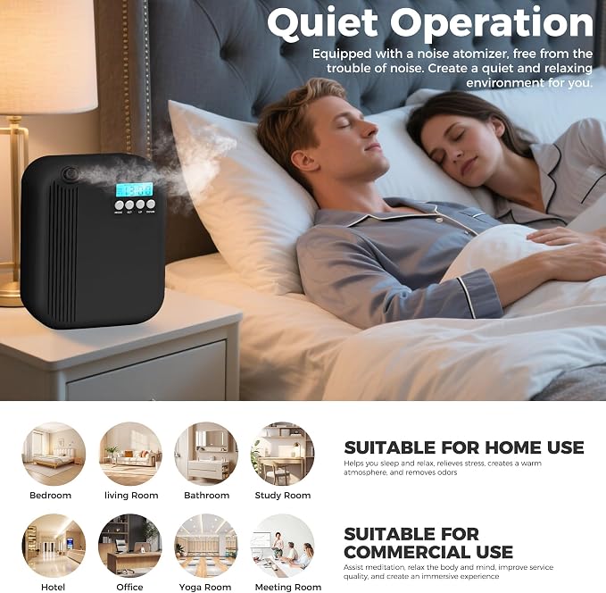 Hotel Collection Diffuser, 3000 Sq.Ft of Coverage, Scent Diffusers for Home Large Room, Office Waterless Essential Oil
