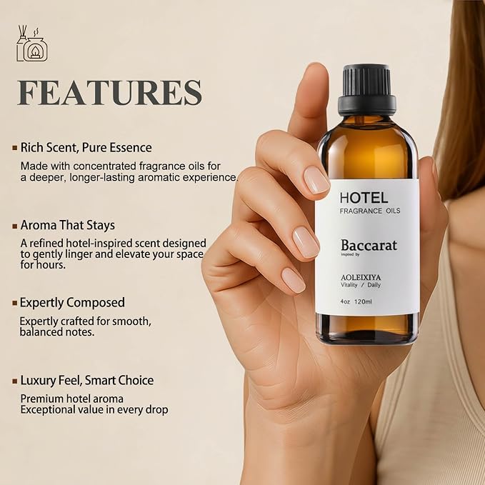 Hotel Collection Diffuser Oil Scent Inspired by The Iconic 5-Star Hotel Baccarat for Waterless Diffuser & Home Scenting