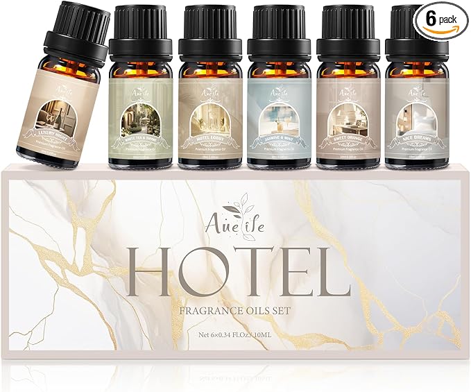 Hotel Collection Diffuser Oil Set - 6x10ml Luxury Hotel Scent Essential Oils for Diffuser, product image