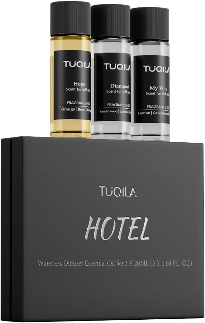 Hotel Luxury Essential Oil Set (3x20mL) – Scent Aromatherapy Oils for Diffusers – My Way, Diamond, Hope Scents –Idea for