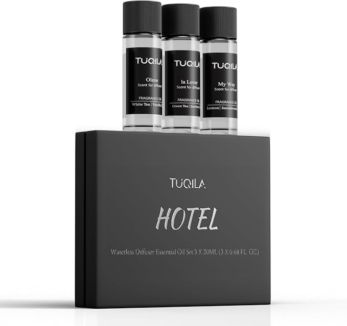 Hotel Luxury Essential Oil Set (3x20mL) – Scent Aromatherapy Oils for Diffusers – My Way, Olene, La Lover Scents –Idea for