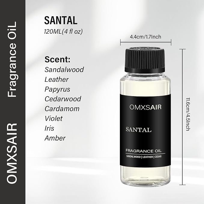 Hotel Scnet Diffuser Oil Santal 4.1 Fl (120ml) - Air Freshener Hotel&Car,Home- Luxury Essential Oils for Diffuser Refill