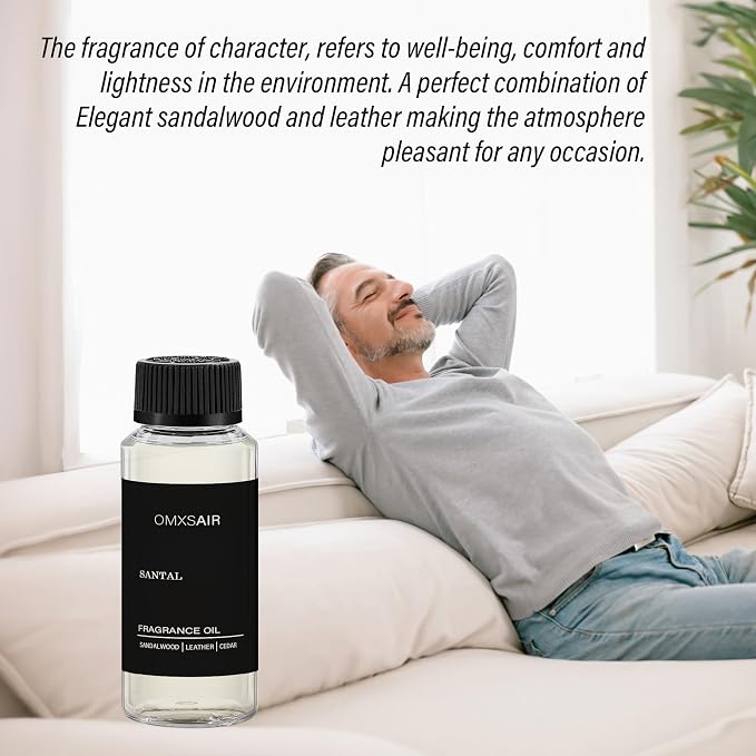 Hotel Scnet Diffuser Oil Santal 4.1 Fl (120ml) - Air Freshener Hotel&Car,Home- Luxury Essential Oils for Diffuser Refill