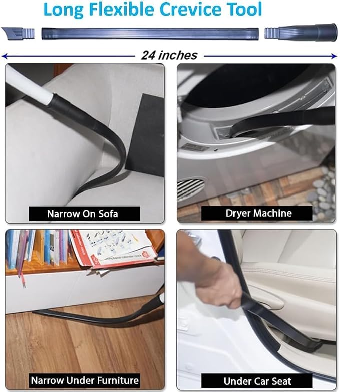 Household Vacuum Cleaner Attachments & Adapter Kit Compatible Small Shop Vacs Hose 1-1/4'', 1-3/8'' & 1-1/2'' - Horsehair