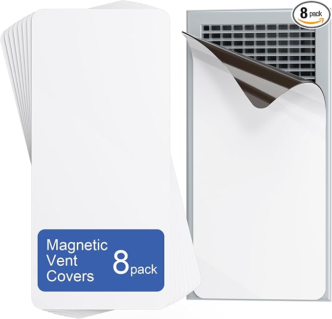 8 Pack Strong Magnetic Vent Covers, 5.5” × 12” Vent Cover Magnetic, Home and RV Vent Magnet Cover for Air Vents Wall