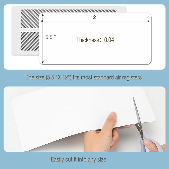 8 Pack Strong Magnetic Vent Covers, 5.5” × 12” Vent Cover Magnetic, Home and RV Vent Magnet Cover for Air Vents Wall