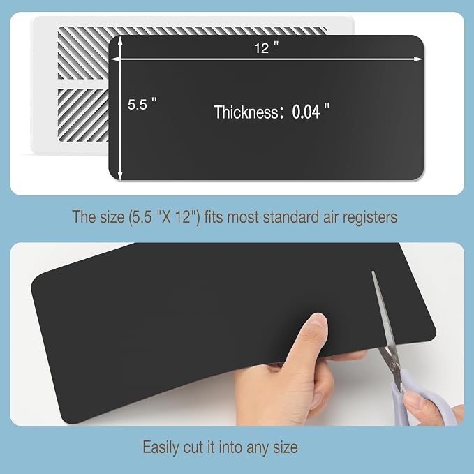 Strong Magnetic Vent Covers, 5.5” × 12” Vent Cover Magnetic, Home and RV Vent Magnet Cover for Air Vents Wall Ceiling