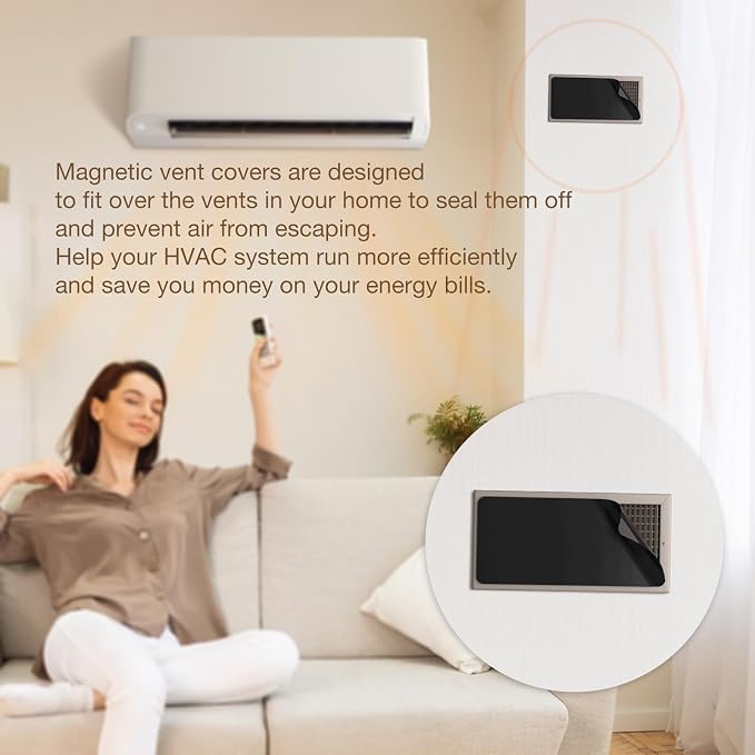 Strong Magnetic Vent Covers, 5.5” × 12” Vent Cover Magnetic, Home and RV Vent Magnet Cover for Air Vents Wall Ceiling