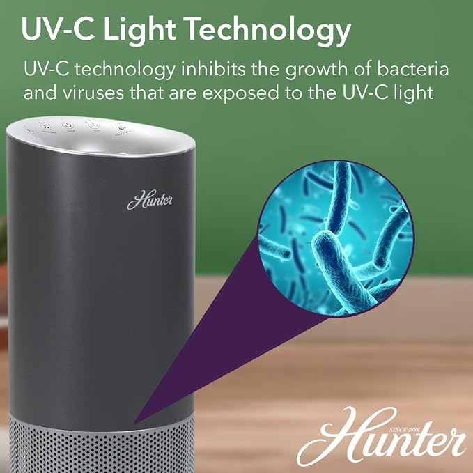 HP450UV Round Air Purifiers for Home, True HEPA Air Purifier Tower for Pets, Odors, Allergens, Smoke, Dust, VOC's., alternate