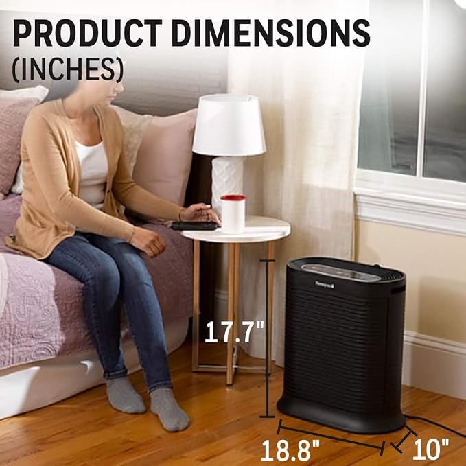HPA-250 Bluetooth Smart True HEPA Air Purifier, Airborne Allergen Reducer for Large Rooms (310 sq ft), Black