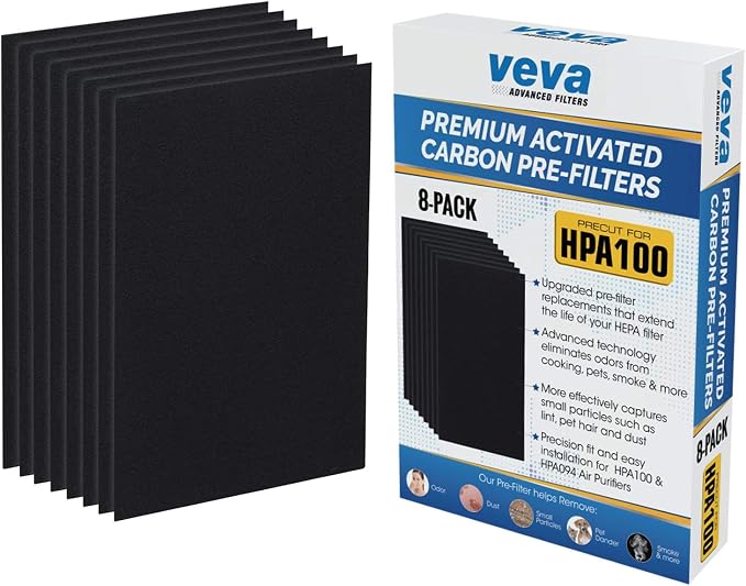 HPA100 Pre-Filters Replacement for Air Purifier - 8 Pack - HRF-A100 Filter A Compatible w/ HPA100, 104, 105, 090
