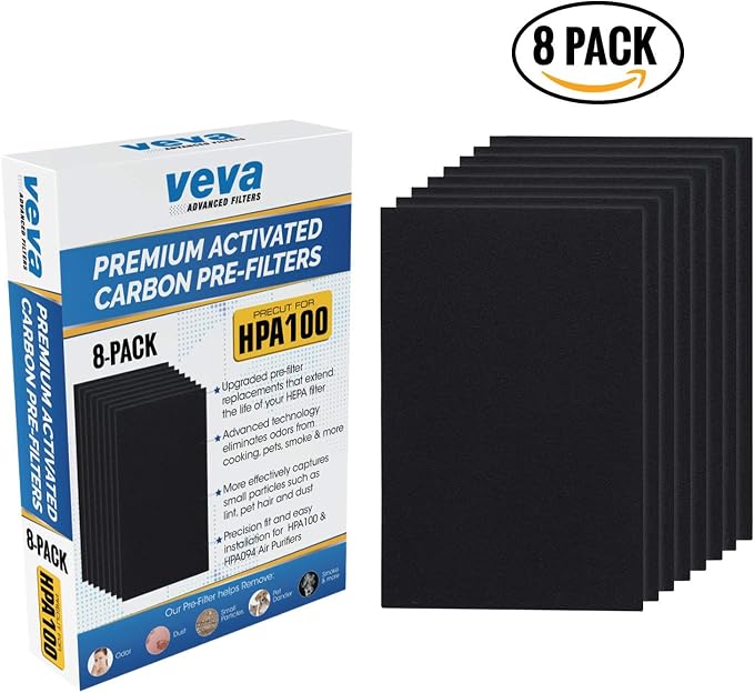 HPA100 Pre-Filters Replacement for Air Purifier - 8 Pack - HRF-A100 Filter A Compatible w/ HPA100, 104, 105, 090