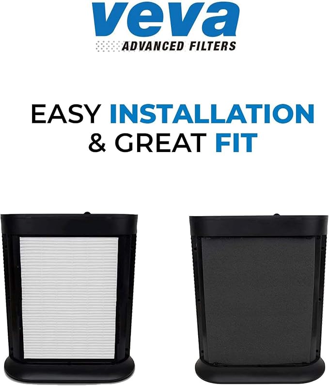 HPA100 Replacement Filters for Air Purifier - 2 HEPA Filters w/ 8 Carbon Pre-Filters, Compatible with HPA100, 104